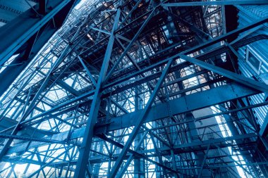 Modern silolar Tahıl hasat depolamak için. Tarım. Düşük açılı.