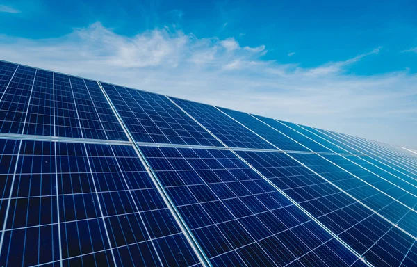 Paneles Solares Fotovoltaicos Fuente Electricidad Alternativa — Foto de Stock