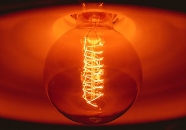 Loft kolye lamba edison ampul ile closeup