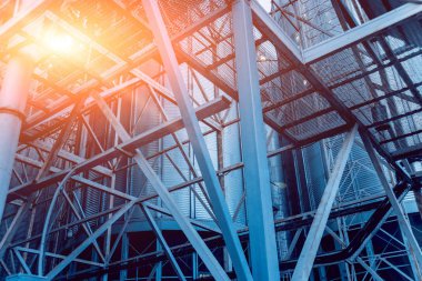 Modern silolar Tahıl hasat depolamak için. Tarım. 