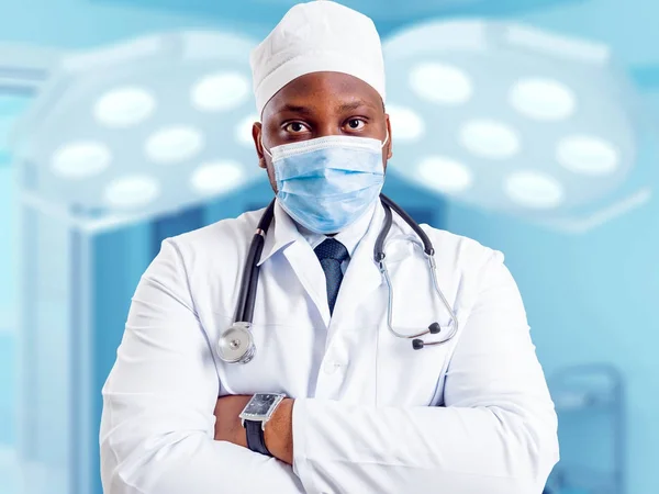 Experienced african american doctor in operating room