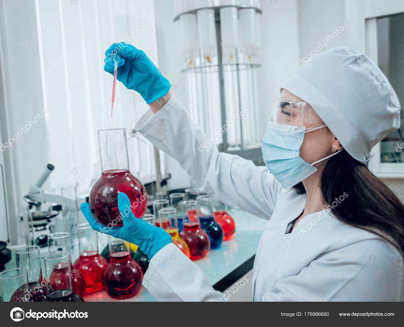 Science Technician Work Laboratory Medical Background — Stock Photo