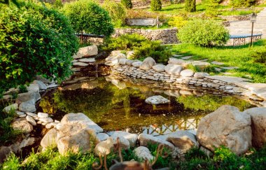 Peyzaj tasarımı. Doğa. Park. Açık havada