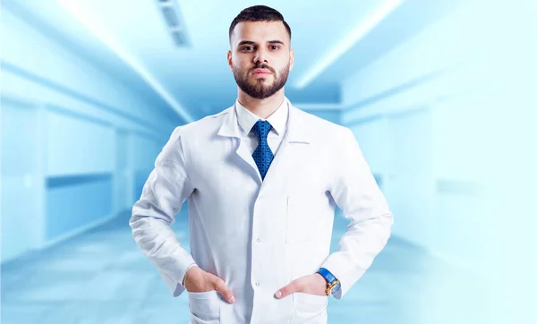 Arzt Krankenhaus Heller Hintergrund — Stockfoto