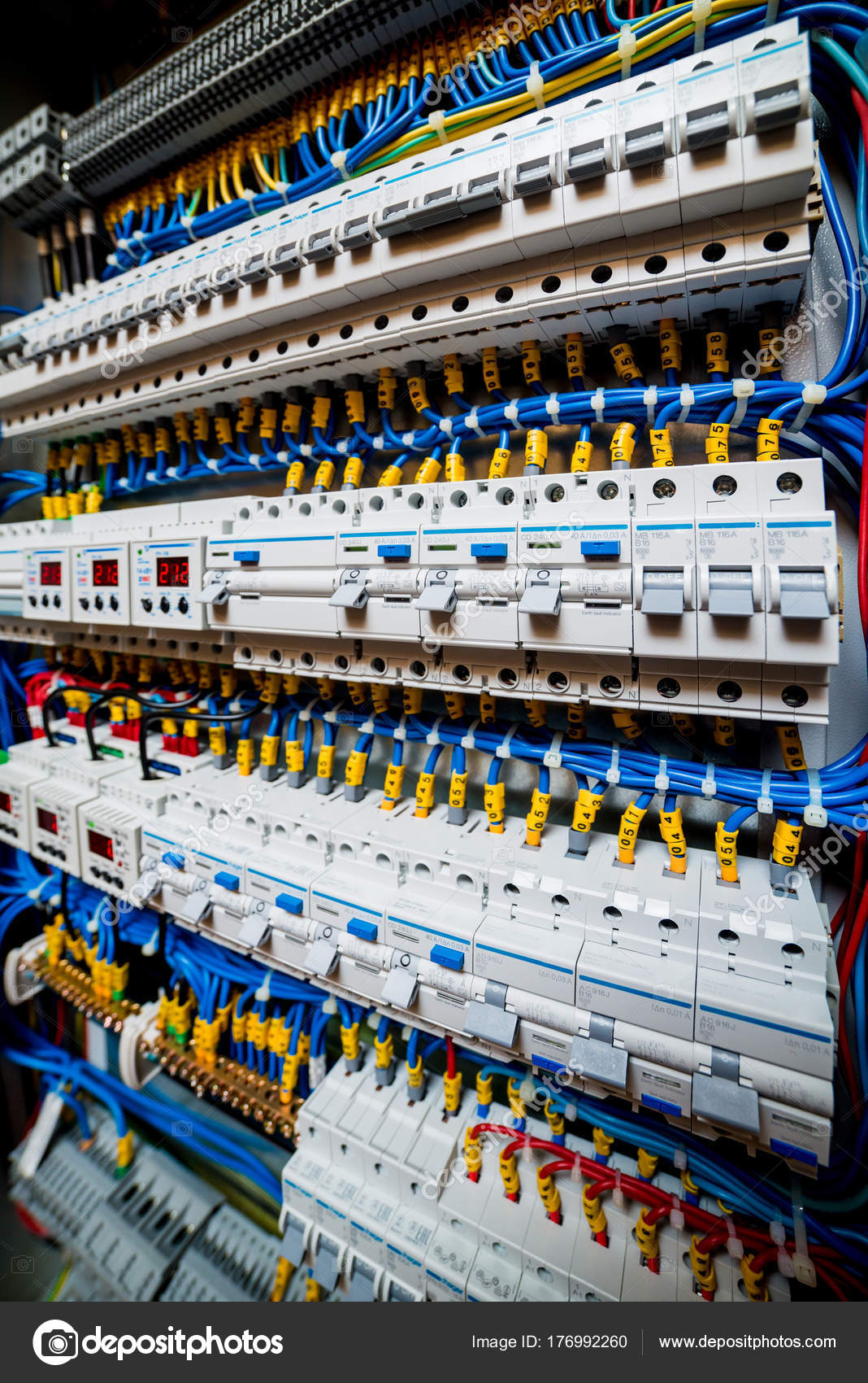 Voltage Switchboard Circuit Breakers Stock Photo by ©Romaset 176992260