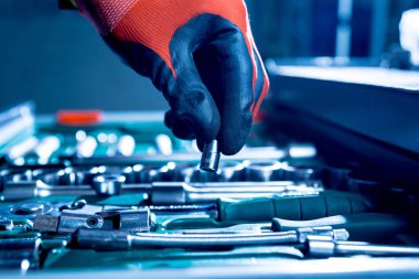 Otomatik tamir servis araçlarında. Yakın çekim