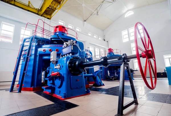Turbine Generatoren Waterkrachtcentrale Interieur — Stockfoto