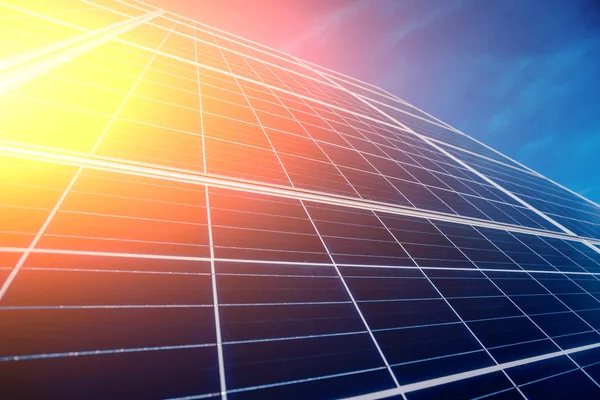 Güneş Panelleri Fotovoltaik Alternatif Elektrik Kaynak — Stok fotoğraf