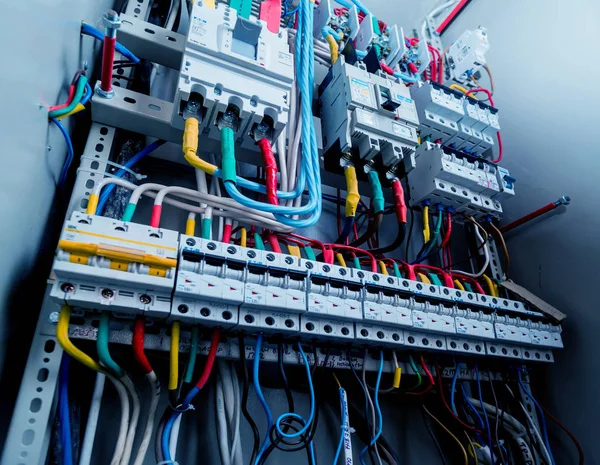 Elektrik Donatımı Ayrıntıları Cabels Kontrol Panelleri — Stok fotoğraf