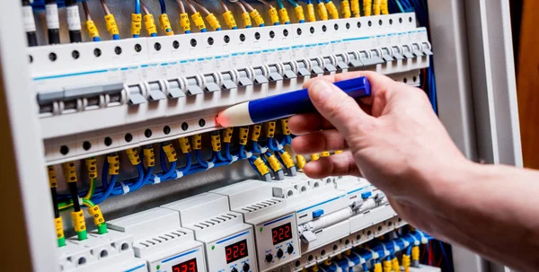 Checking Voltage Switchboard Detector — Stock Photo, Image