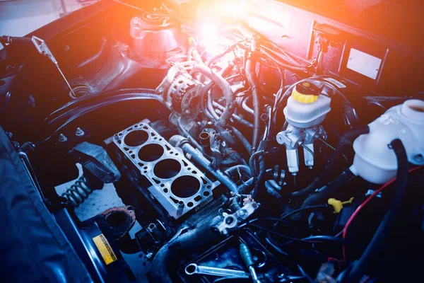 Reparação Motores Serviço Carro Detalhes — Fotografia de Stock