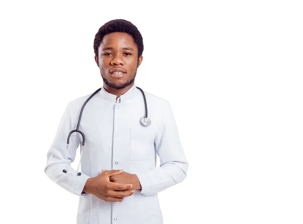 Young African American Doctor Isolated White Background — Stock Photo, Image