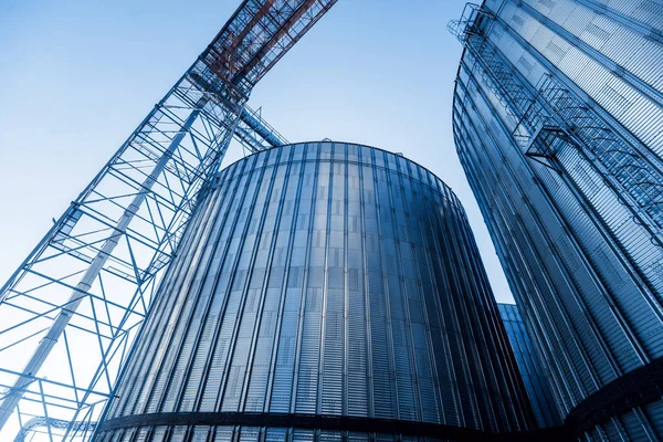 Silos Modernes Pour Stocker Récolte Des Grains Agriculture — Photo