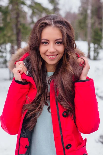 Зимний портрет молодой красивой женщины — стоковое фото