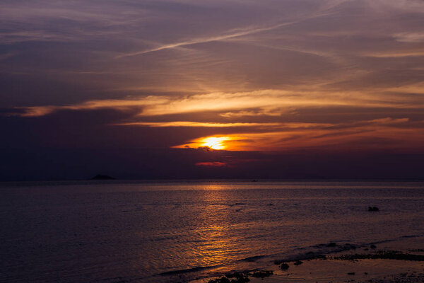 Amazing cloudy sunset