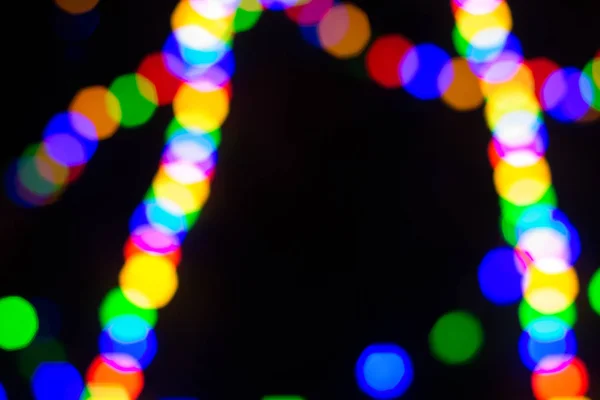 Kleurrijke abstracte blured bokeh van lichten 's nachts — Stockfoto