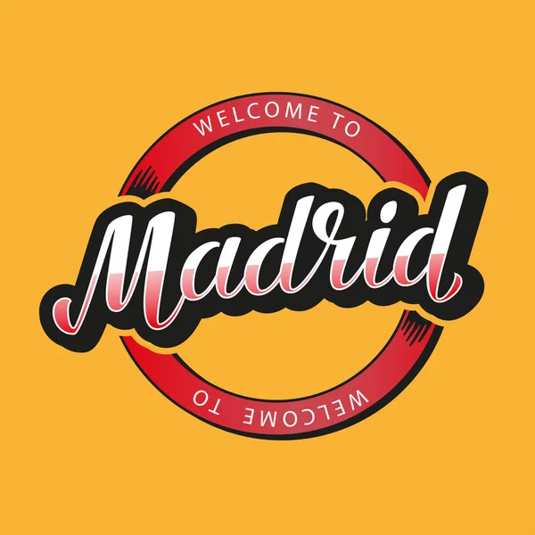 Madrid. Letras de mano. Ilustración vectorial . — Vector de stock