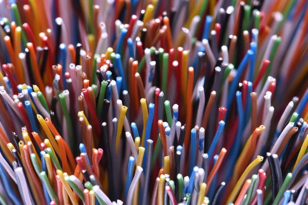 Colored cables closeup