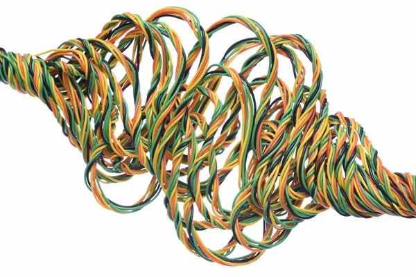 Barevné počítačové kabely — Stock fotografie