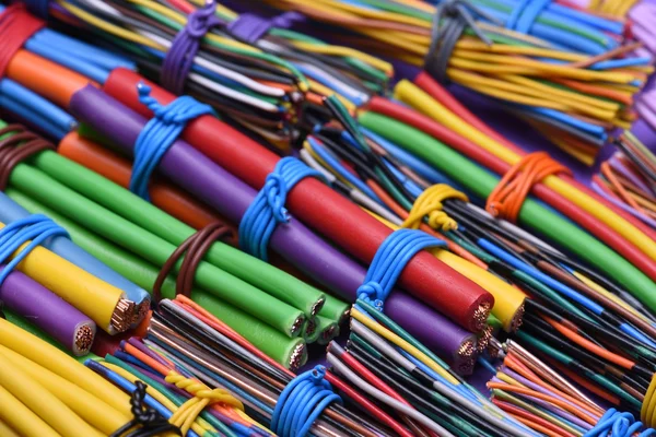 Colored electric cables — Stock Photo, Image