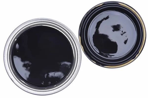 Latta di vernice nera — Foto Stock