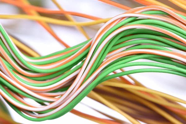 Kabli i przewodów w systemach sieci komputerowych — Zdjęcie stockowe