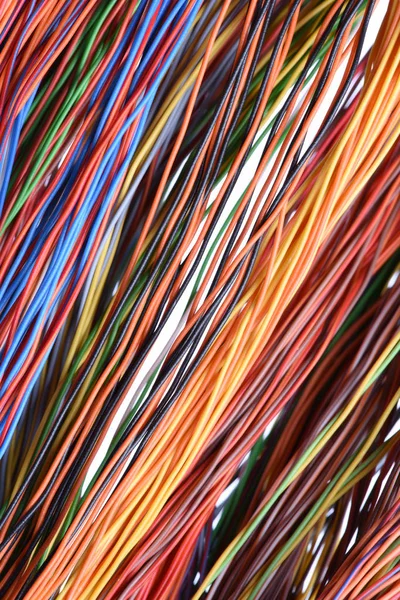 Colorful cable and wires of computer and internet network — Stock Photo, Image