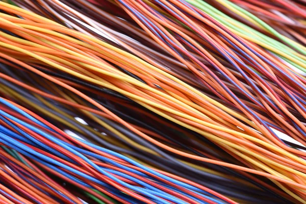 Colorful cable and wires of computer and internet network — Stock Photo, Image