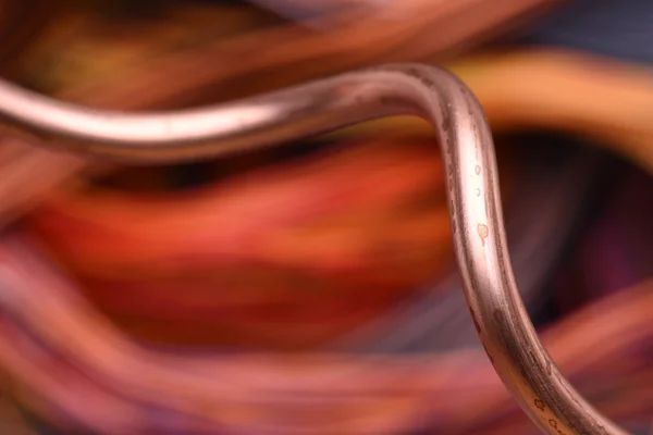 Copper Wire Closeup with Blurred Background — Stock Photo, Image