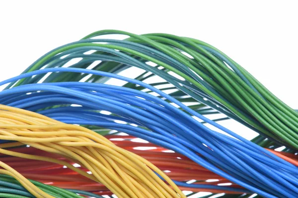 Multicolored computer and electrical cable — Stock Photo, Image