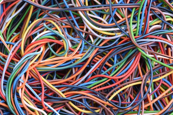 Renkli kablolar kablolar — Stok fotoğraf