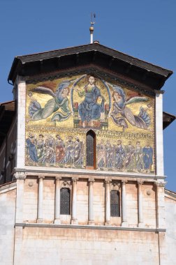Cephe Mozaik, kilise San Frediano Lucca Tuscan ile