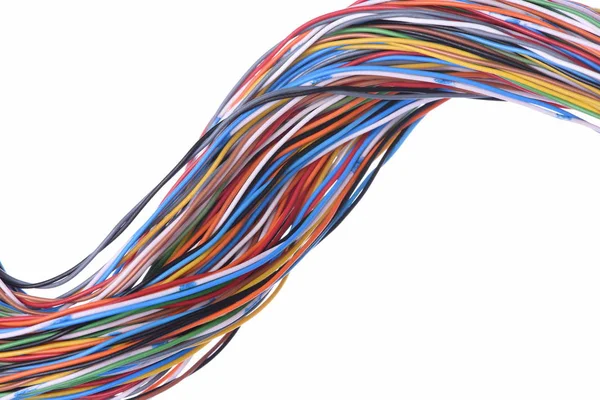 Gekleurde elektrische kabels — Stockfoto