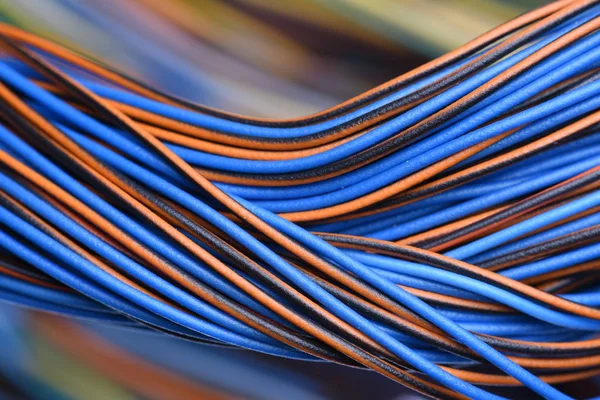 Closeup of colored cables and wires — Stock Photo, Image