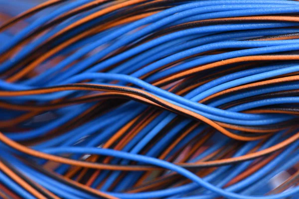 Closeup of colored cables and wires — Stock Photo, Image