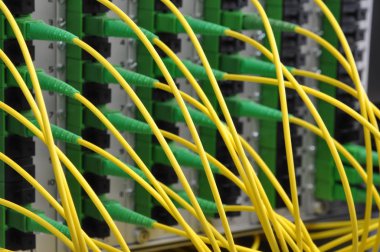 Optik dağıtım çerçeve optik yama kablosu kablolar ile yakın çekim