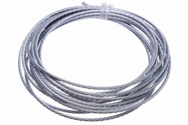 Сталева Мотузка Ізольована Білому Тлі — стокове фото