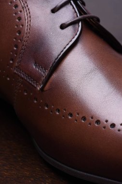Kahverengi erkek deri ayakkabı portre