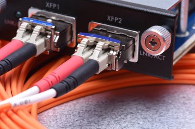 Fiber optik kabloların bağlı gigabit arayüz çevirici