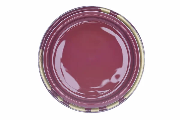 Decorativo Vernice Rosso Ciliegia Può Coperchio Isolato Sfondo Bianco Vista — Foto Stock