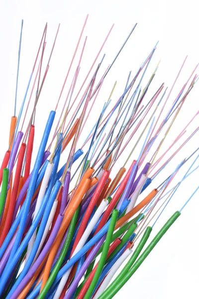 Cables de fibra óptica de colores rayados — Foto de Stock