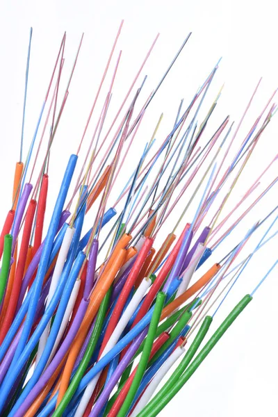 Randig färgglad fiberoptiska kablar Stockfoto