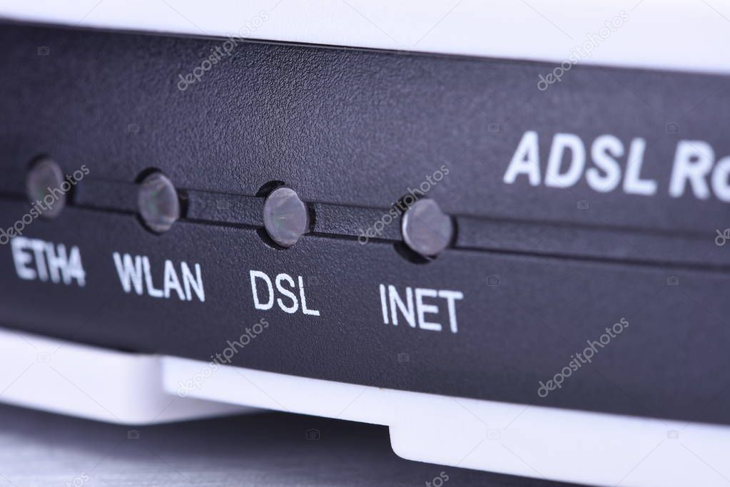 DSL internet router close-up