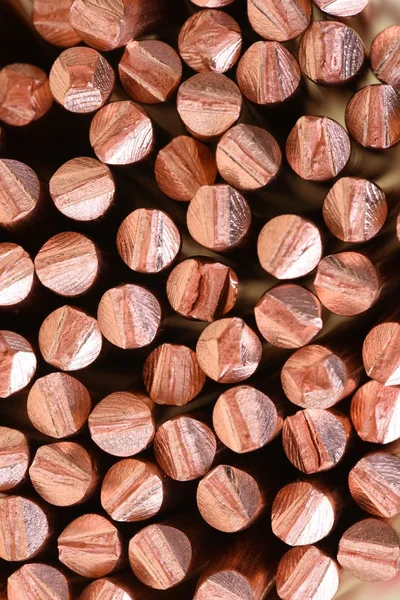 Copper wire raw materials and metals industry and stock market concept