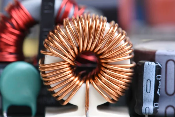 Copper Coil Inductor Close — Stock Photo, Image