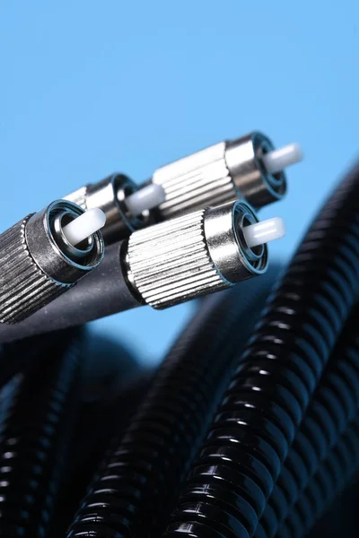 Optické Kabely Konektory Detail — Stock fotografie