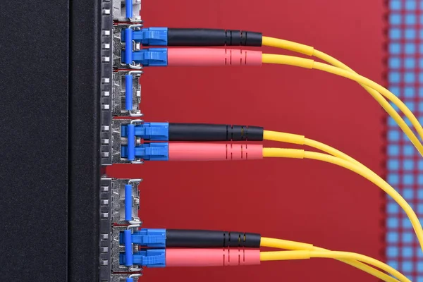 数据中心 Connectec 光缆切换 — 图库照片