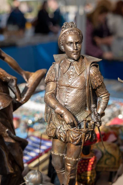Trinket Close Bronze Figurine Antique Flea Market Barcelona Spain — Stock Photo, Image