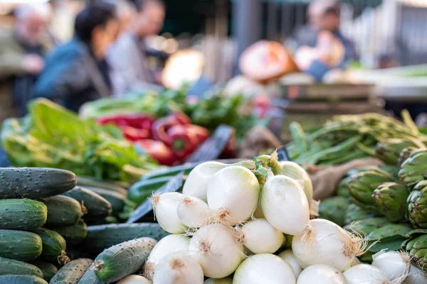 Légumes Frais Sur Marché Des Aliments Rue — Photo