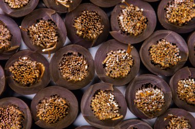 Bir deste bakır elektrik kablosu.